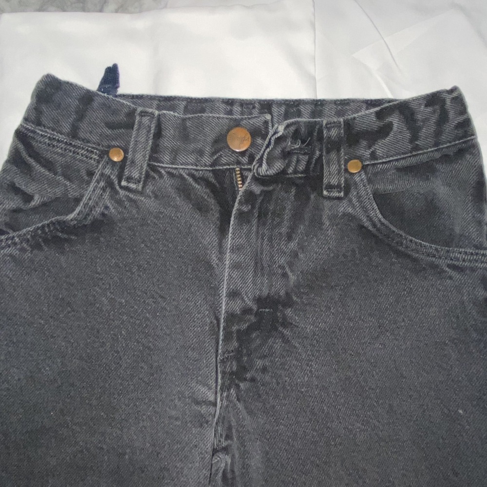 Wrangler Jeans KIDS Boys 11 Slim Black Straight Leg Western Denim 2000s - Picture 5 of 8